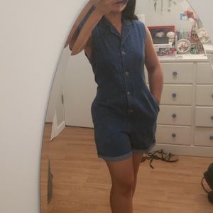 Vintage Sleeveless Denim Romper